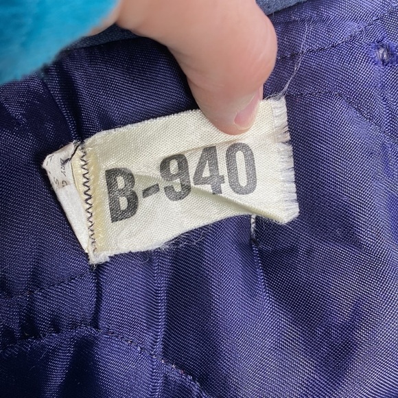 VINTAGE Military B-940 Blue Fur Hooded Puffer Puffy Jacket Men’s XL - Picture 10 of 15